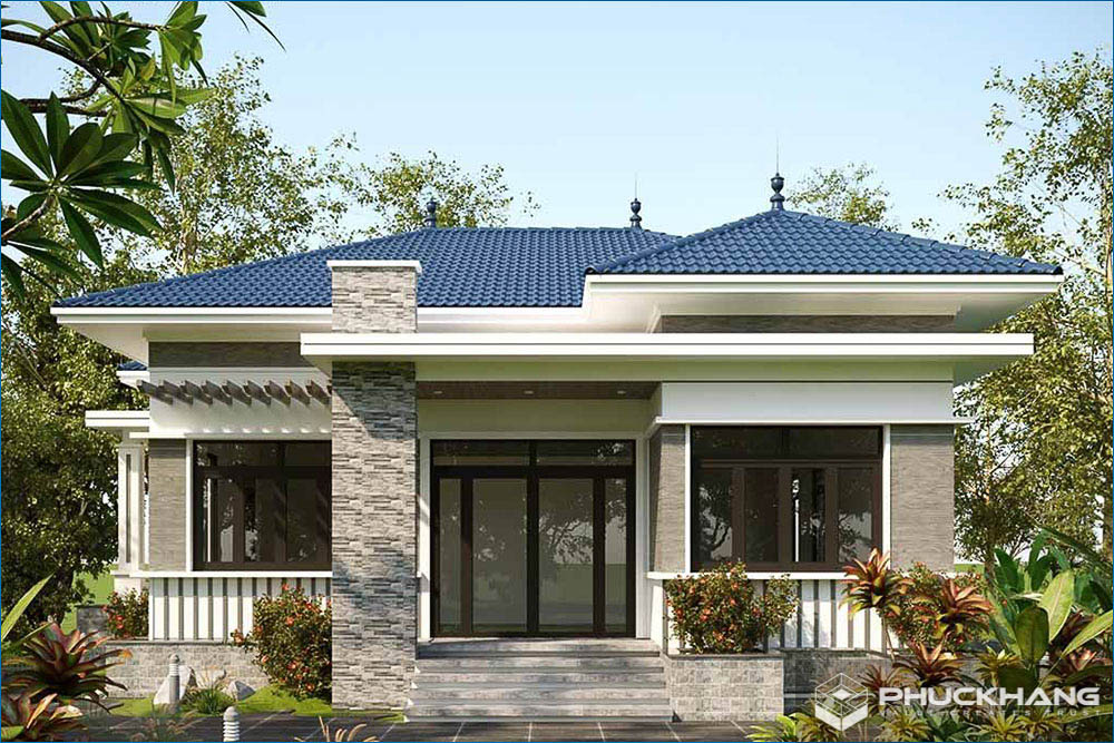 Mẫu nhà cấp 4 mái Nhật hiện đại