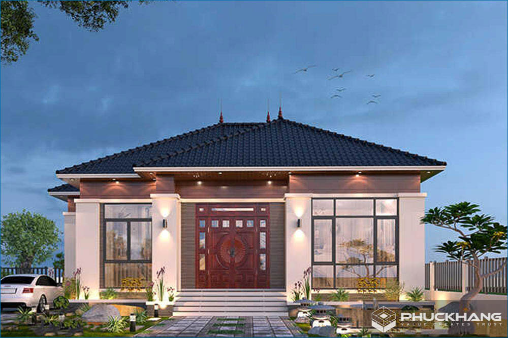 Mẫu nhà cấp 4 mái Nhật hiện đại