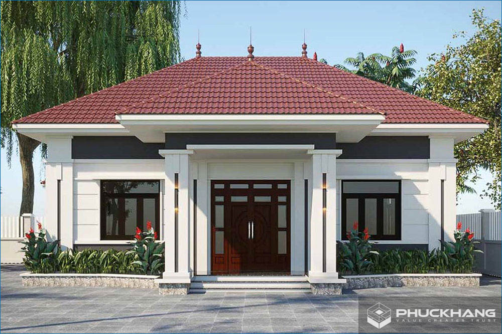 Mẫu nhà cấp 4 mái Nhật hiện đại