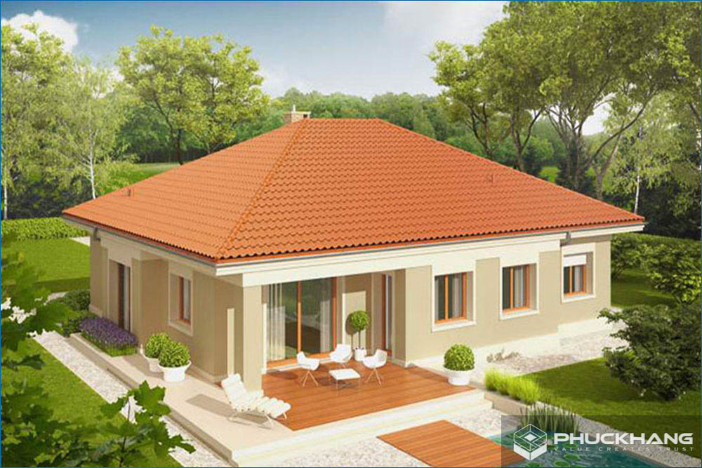Mẫu nhà cấp 4 mái Nhật hiện đại