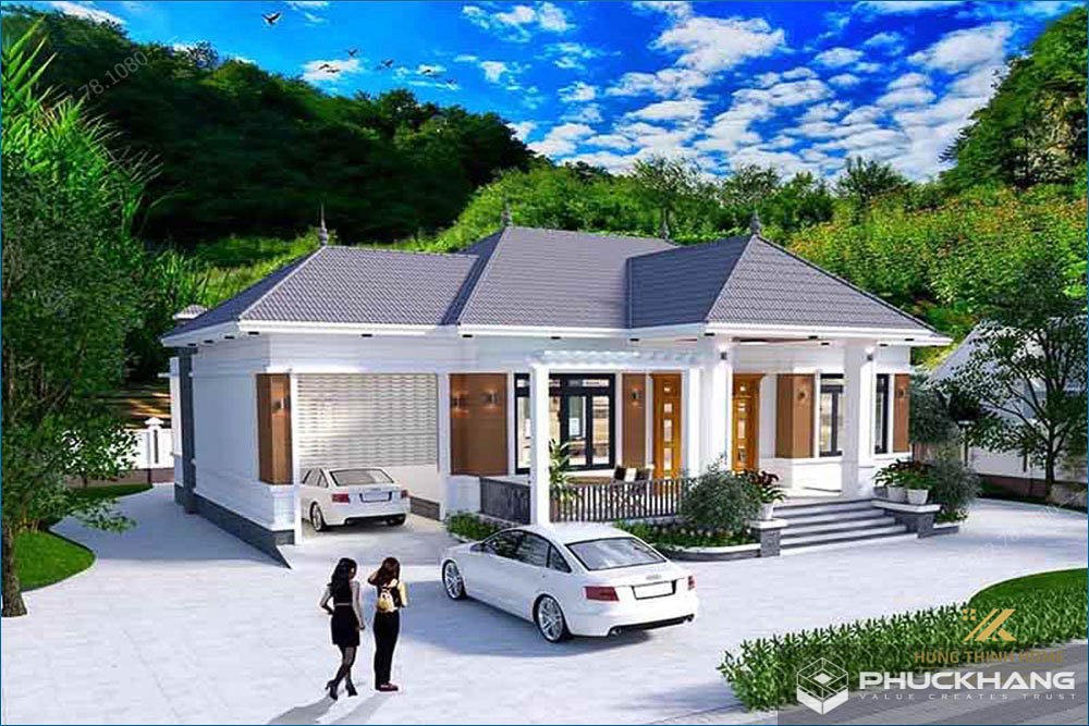 Mẫu nhà cấp 4 mái Nhật hiện đại