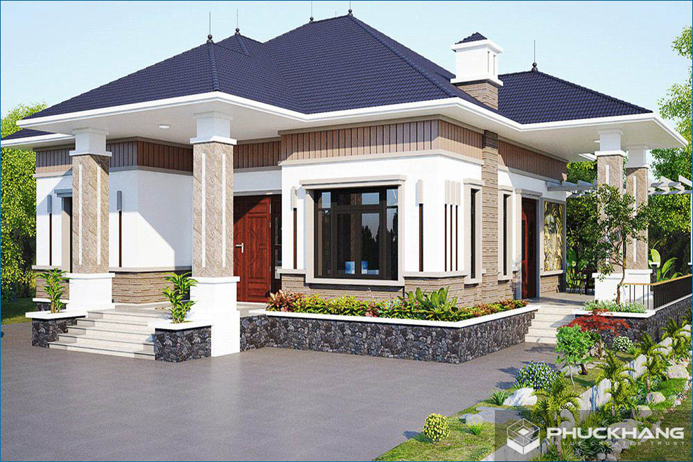 Mẫu nhà cấp 4 mái Nhật hiện đại