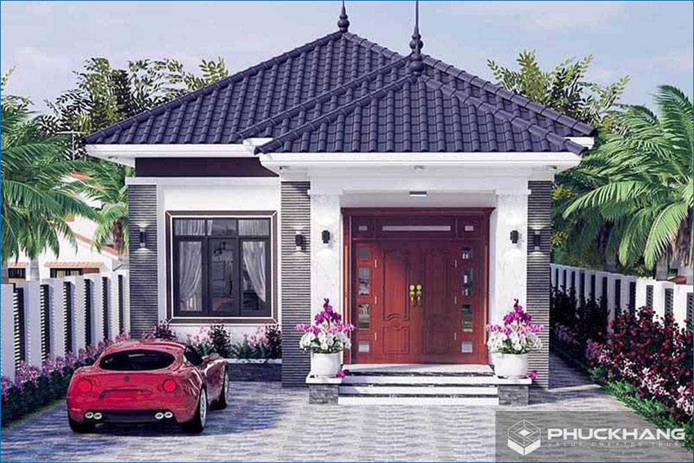 Mẫu nhà cấp 4 mái Nhật mặt tiền 5m