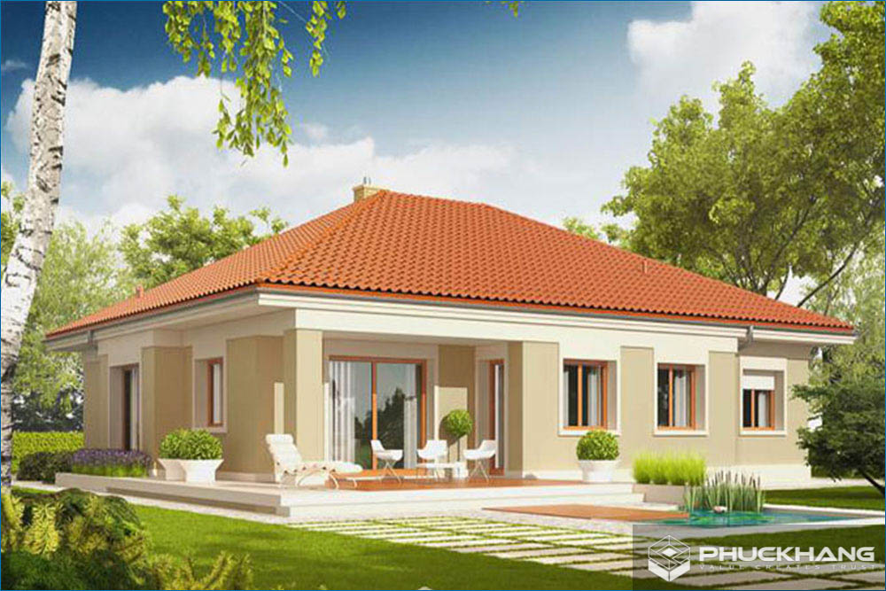 Mẫu nhà cấp 4 mái Nhật mặt tiền 5m
