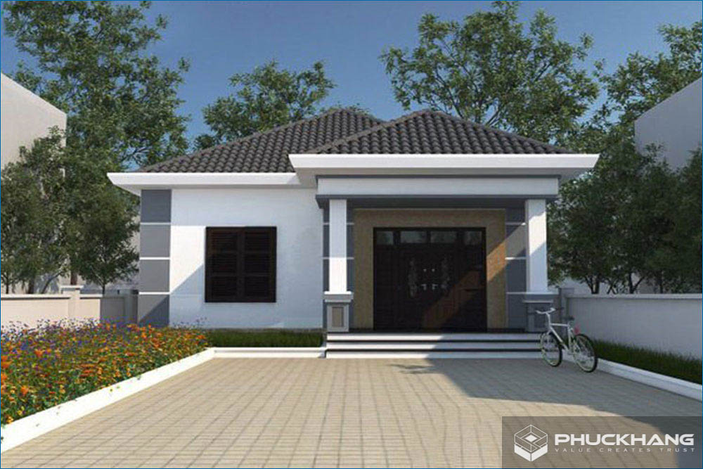Mẫu nhà cấp 4 mái Nhật mặt tiền 5m