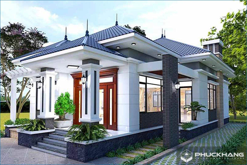 Mẫu nhà cấp 4 mái Nhật mặt tiền 5m
