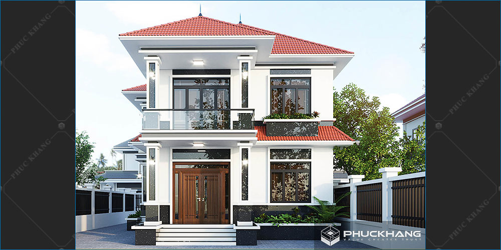 mẫu nhà 2 tầng mái nhật hiện đại