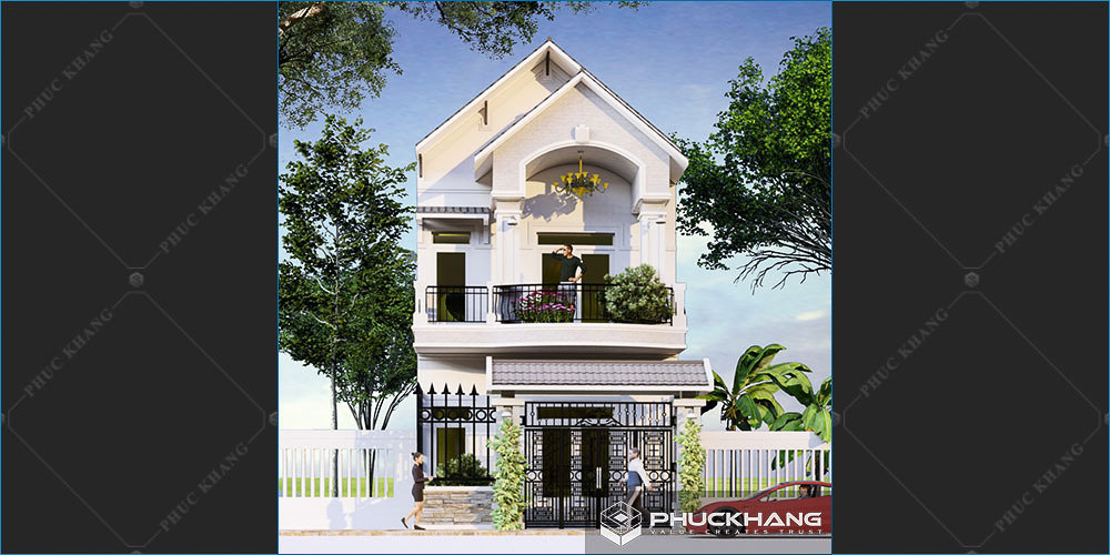 nhà mái thái 2 tầng hiện đại