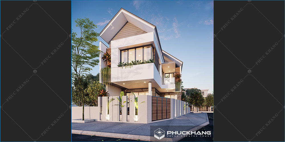 nhà mái thái 2 tầng hiện đại