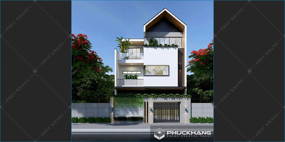nhà mái thái 2 tầng hiện đại