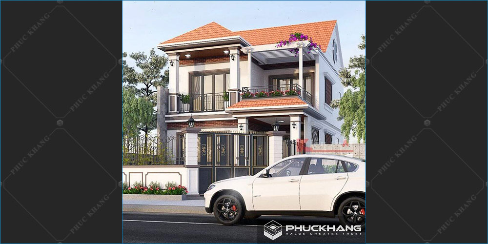 mẫu nhà mái thái 2 tầng mặt tiền 5m