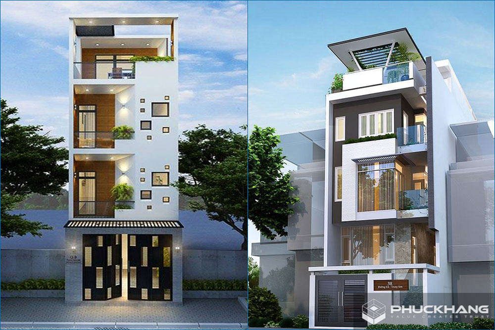 mẫu nhà phố hiện đại 4 tầng