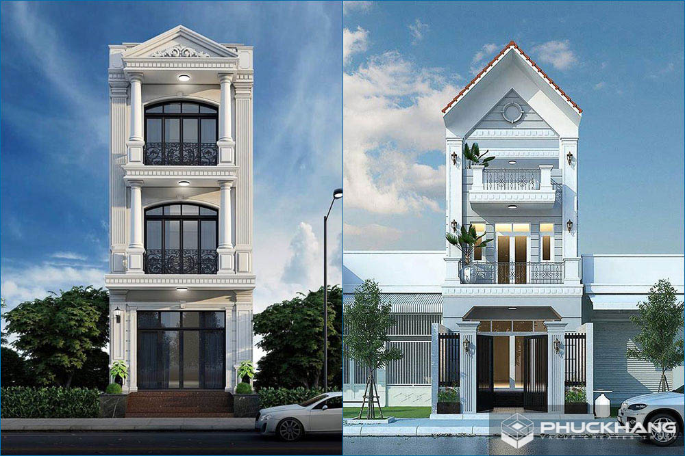 mẫu nhà phố tân cổ điển 3 tầng đẹp