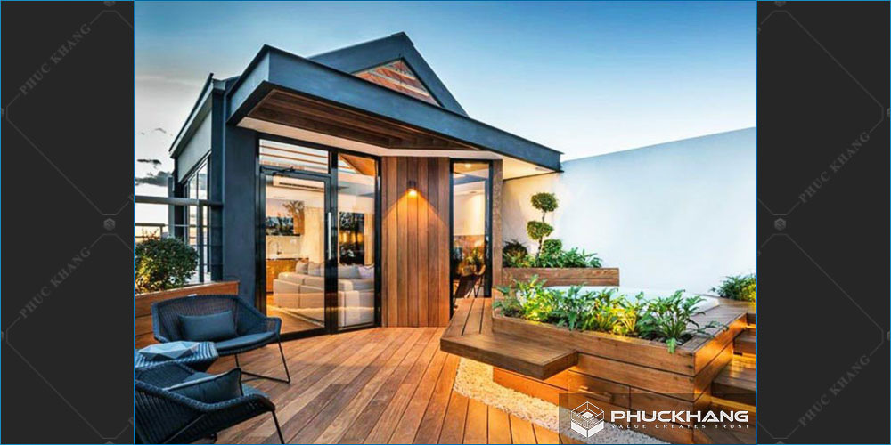 mẫu thiết kế sân thượng biệt thự