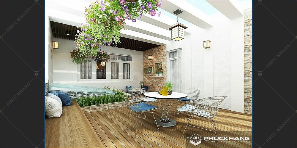 mẫu thiết kế sân thượng biệt thự