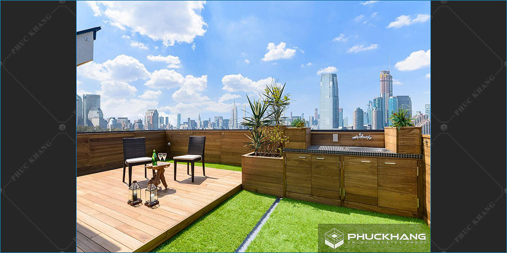 mẫu thiết kế sân thượng nhà phố
