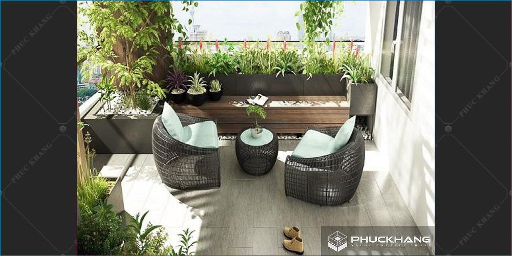 mẫu thiết kế sân thượng nhà phố