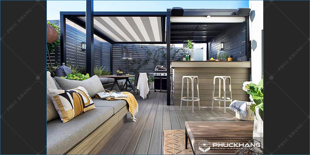 mẫu thiết kế sân thượng nhà phố