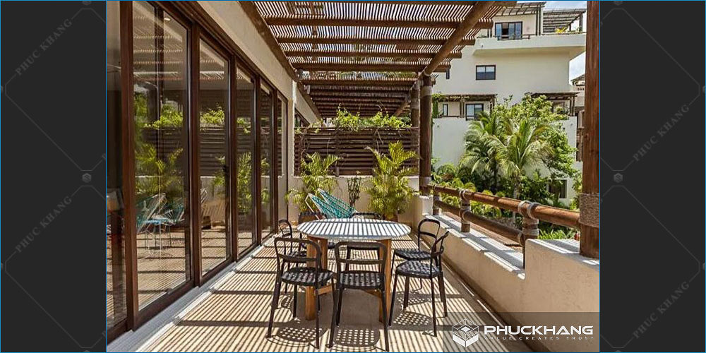 mẫu thiết kế sân thượng nhà phố