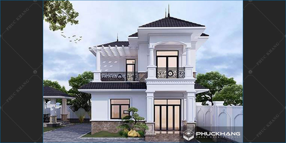 nhà mái thái 2 tầng mặt tiền 5m
