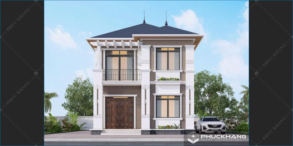 nhà mái thái 2 tầng mặt tiền 5m