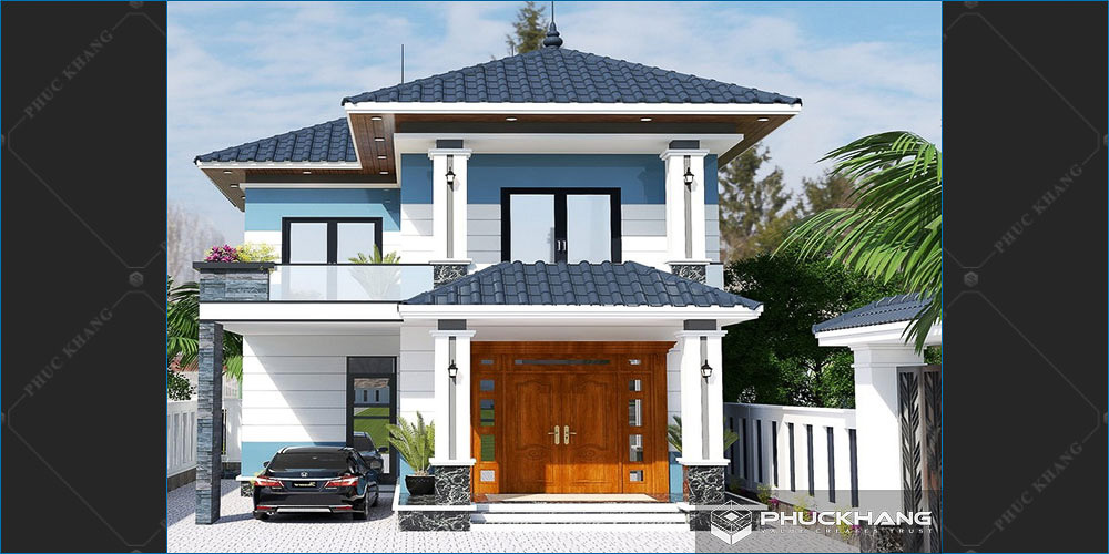 nhà mái thái 2 tầng mặt tiền 8m