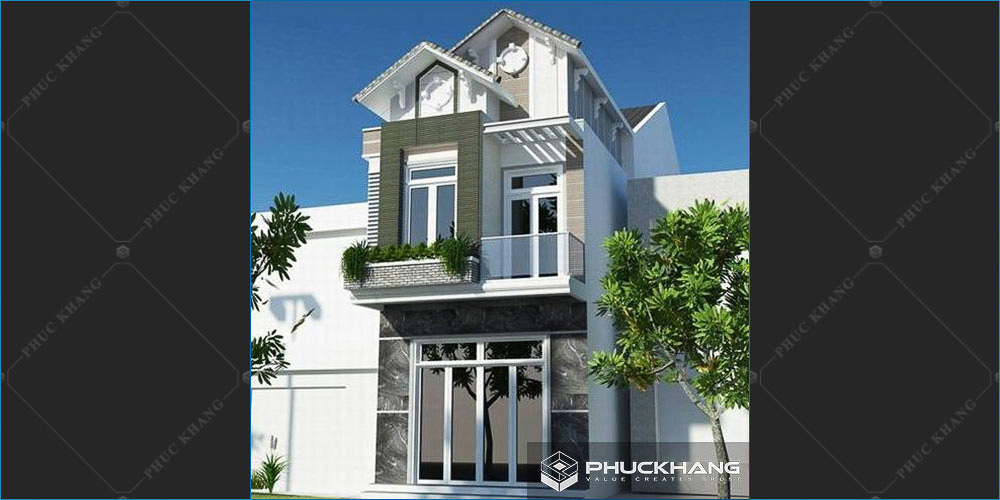 Mẫu nhà phố tân cổ điển 2 tầng 1 tum