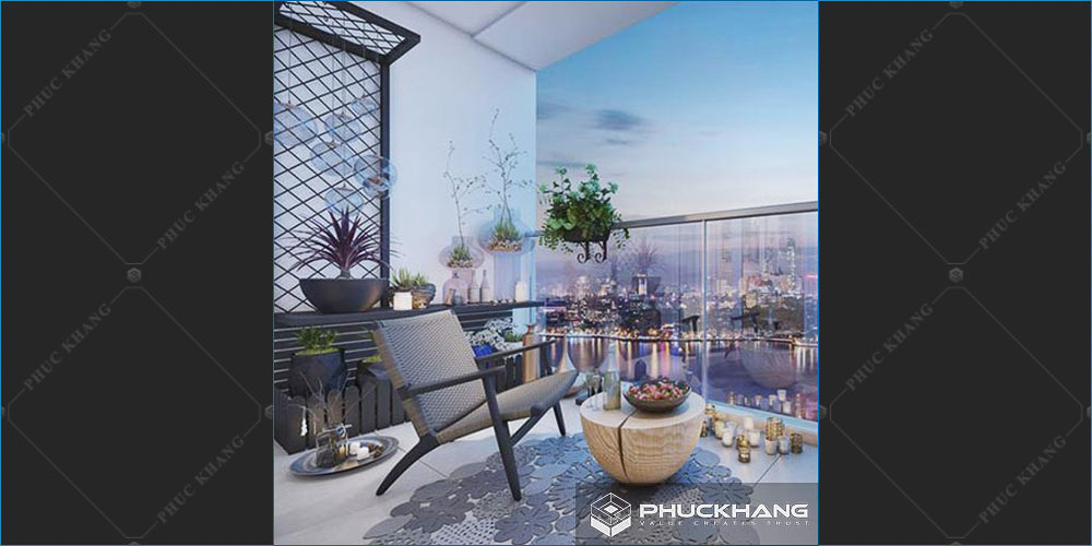 tiểu cảnh ban công không gian rộng