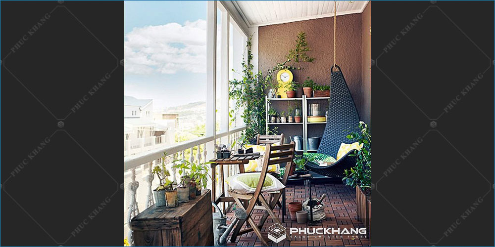 tiểu cảnh ban công không gian rộng