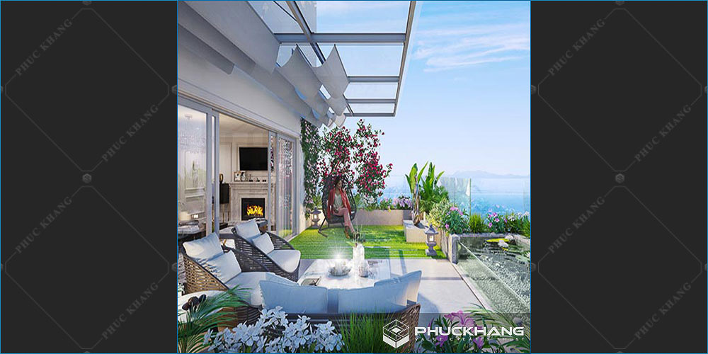 tiểu cảnh ban công không gian rộng