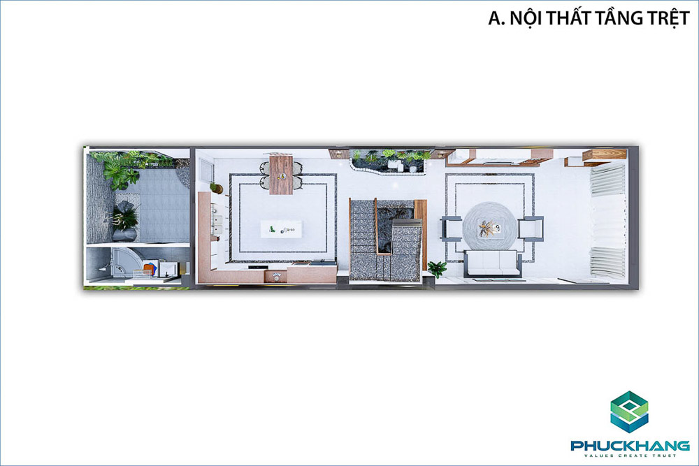 hoàn thiện nhà phố hiện đại